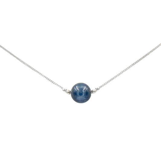 Handmade Kyanite Sterling Silver Solitaire Necklace | Eco-Friendly Jewelry | Adjustable Length