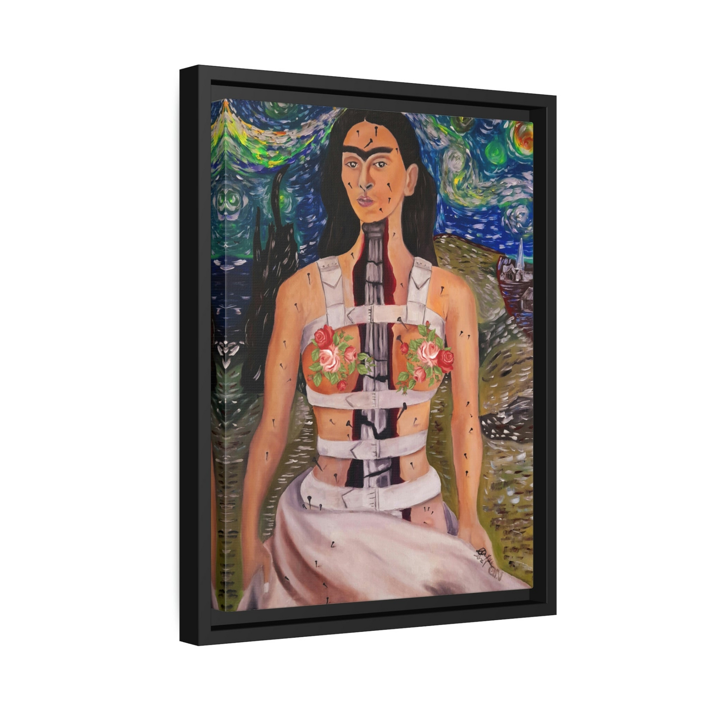 Canvas Wall Art Matte With Frame & Eco-Friendly FRIDA - By QueenNoble