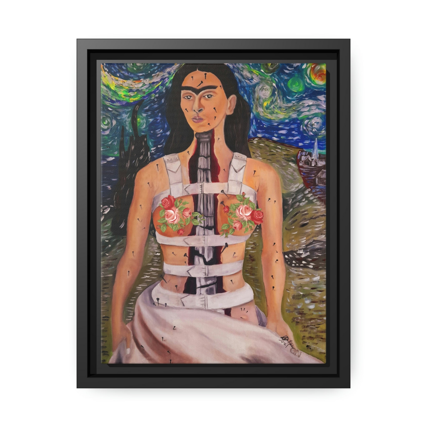 Canvas Wall Art Matte With Frame & Eco-Friendly FRIDA - By QueenNoble