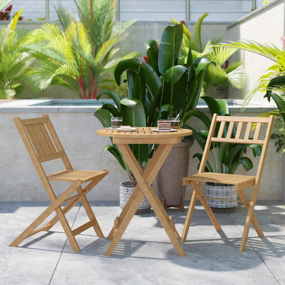 Martindale 3 Piece Folding Patio Bistro Set - Compact and Convenient Outdoor Seating