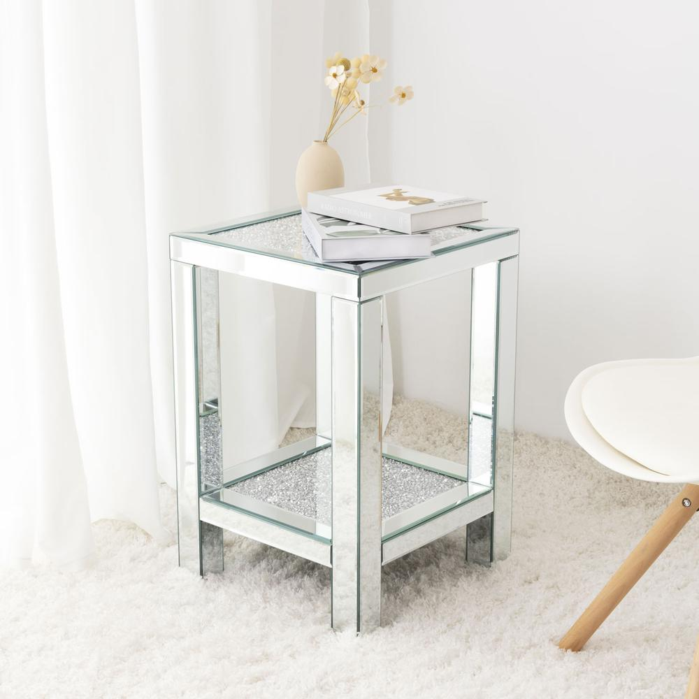 Better Home Products Mirrored Nightstand - Stylish and Functional Bedside Table