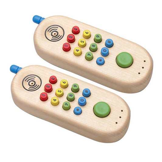 My Cell Phone, Pack of 2 - Realistic Wooden Toy Phone for Imaginative Play