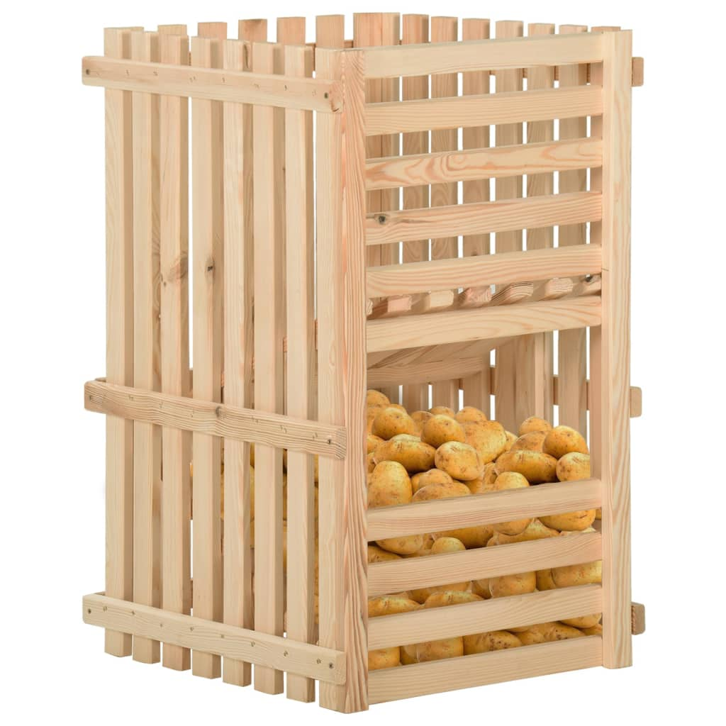 vidaXL Potato Box 19.7"x19.7"x31.5" Solid Wood Pine - Kitchen Storage Bin