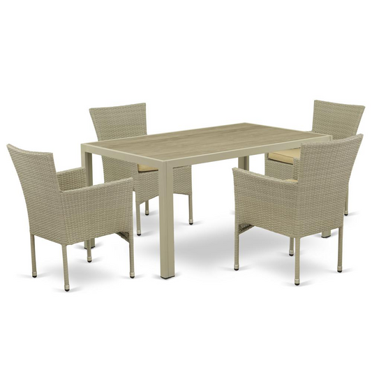 Wicker Patio Set Natural Linen - Outdoor Furniture Set