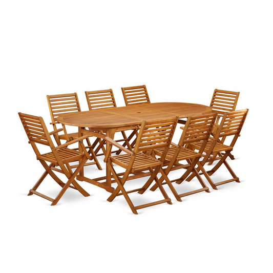 Wooden Patio Set Natural Oil, BSBS9CANA - Outdoor Furniture for Relaxed Entertaining