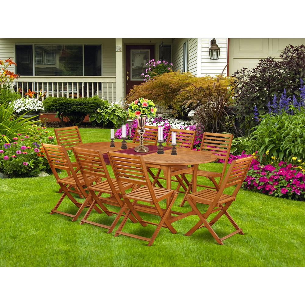 Wooden Patio Set Natural Oil, BSBS9CWNA