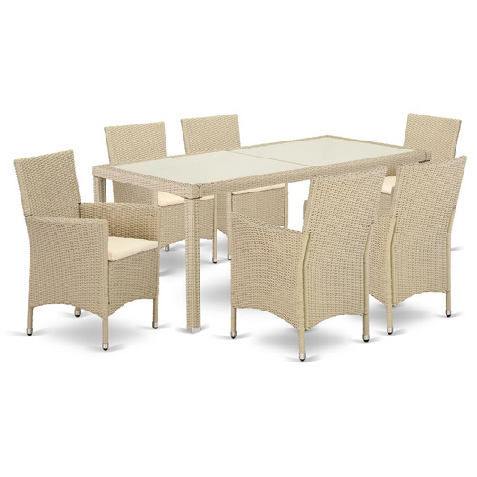 Wicker Patio Set Cream, LUVL7-53V - Modern and Budget-Friendly Outdoor Furniture