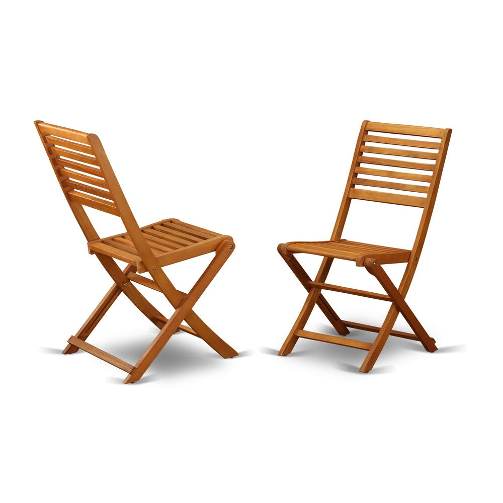 East West Furniture DEBS9CWNA 9-Pc Small Patio Table Set- 8 Patio Chairs Ladder Back and Patio Table and Rectangle Top with Wood 4 legs - Natural Oil Finish