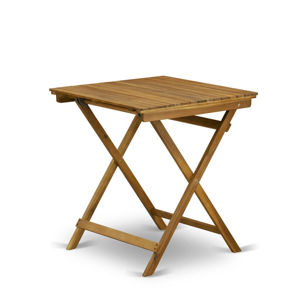 SECN3C5NA 3-Pc Wood Patio Dining Set - Folding Outdoor Table and 2 Camping Chairs