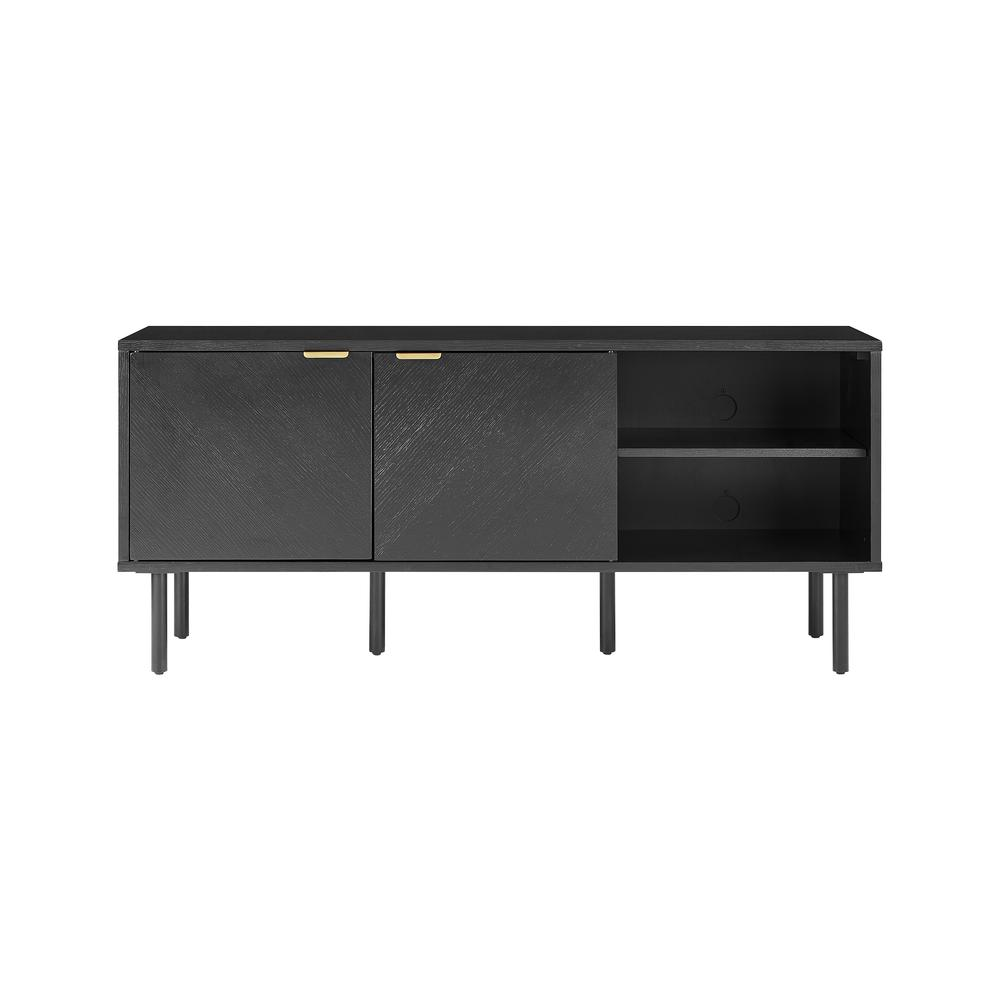 Brody Record Storage Sideboard - Modern Oak Wood Credenza