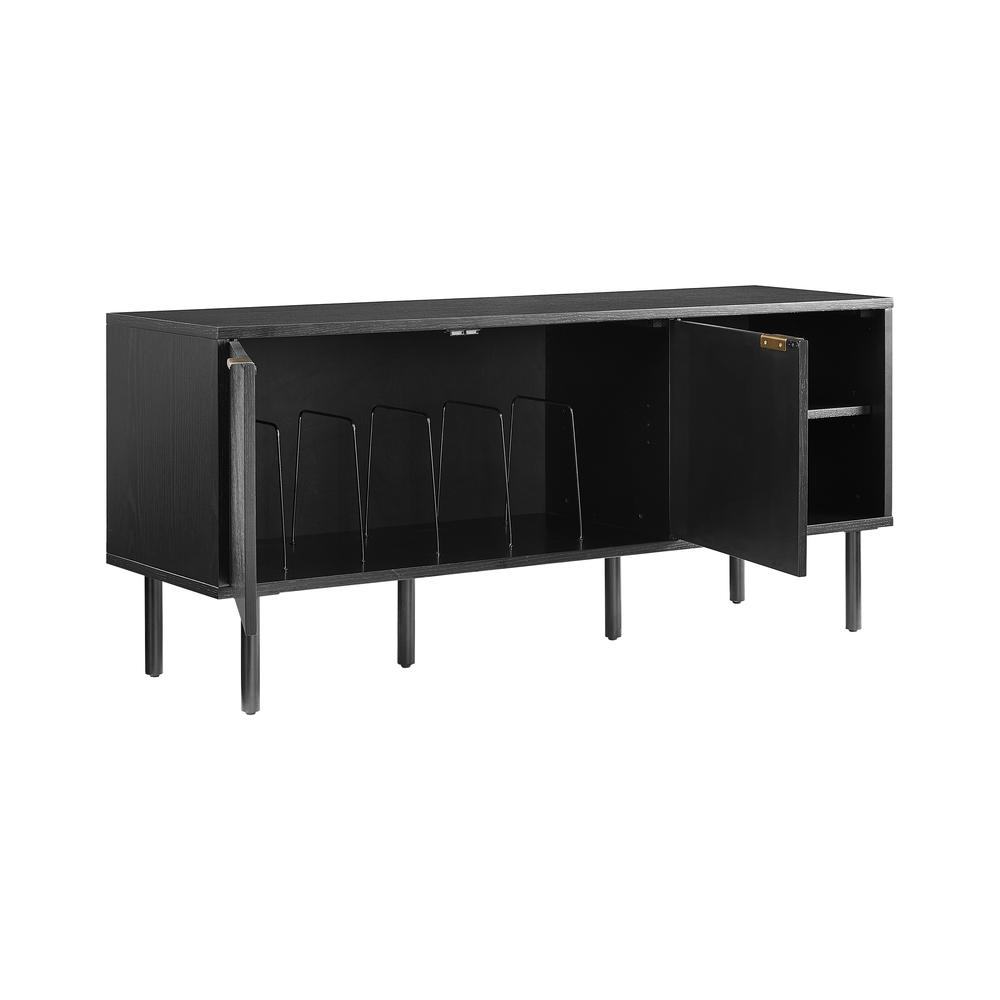 Brody Record Storage Sideboard - Modern Oak Wood Credenza