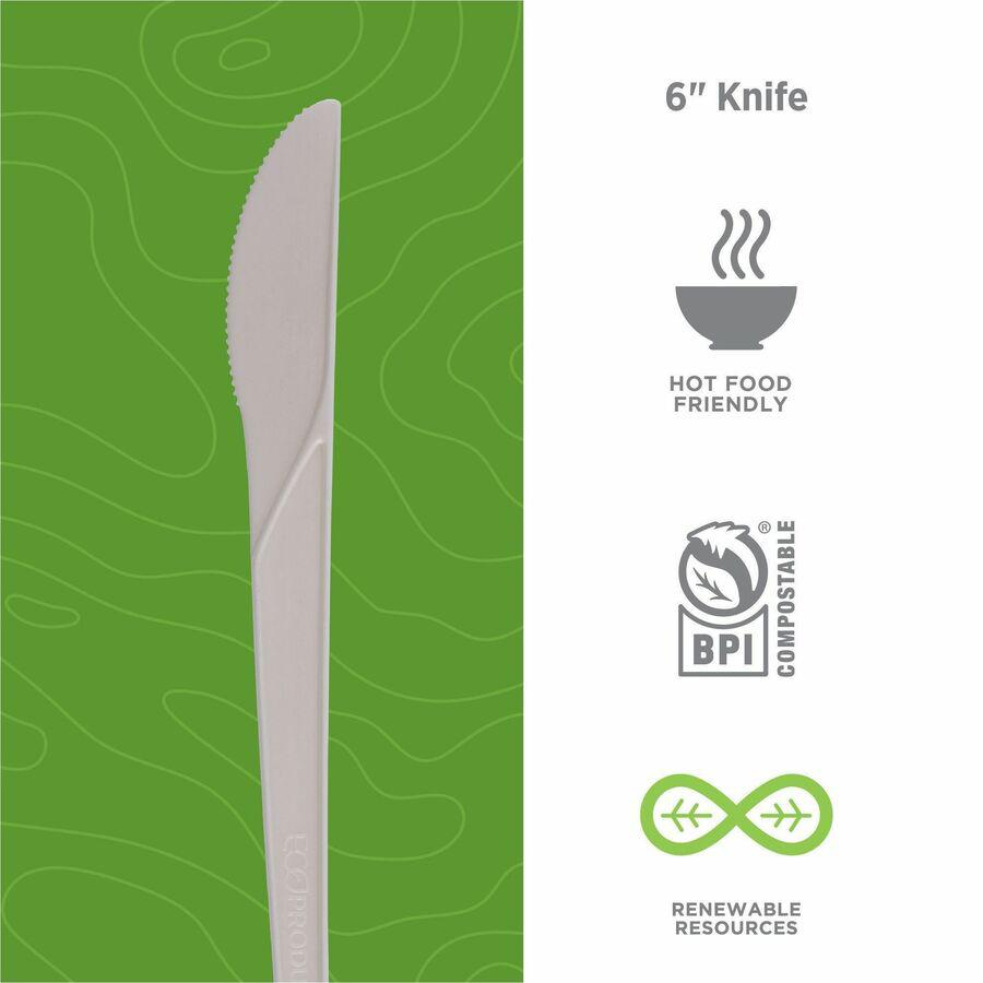 Eco-Products 6" Plantware High-heat Knives - White | Eco-friendly Disposable Knives
