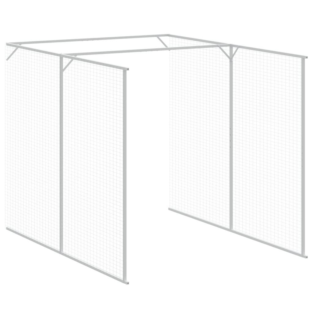 vidaXL Dog House with Run Anthracite 65"x339.8"x71.3" Galvanized Steel