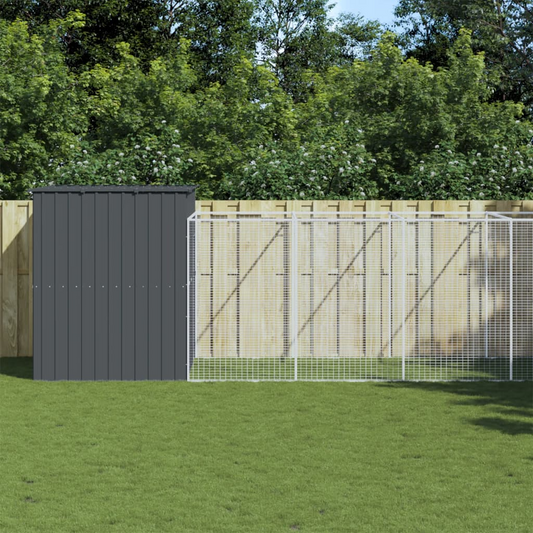 vidaXL Dog House with Run Anthracite - Durable and Versatile