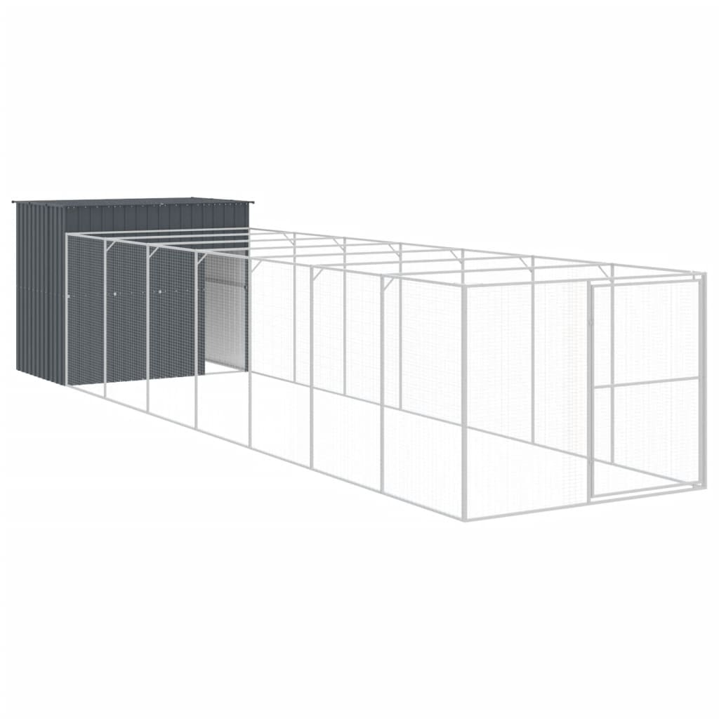 vidaXL Dog House with Run Anthracite - Durable and Versatile