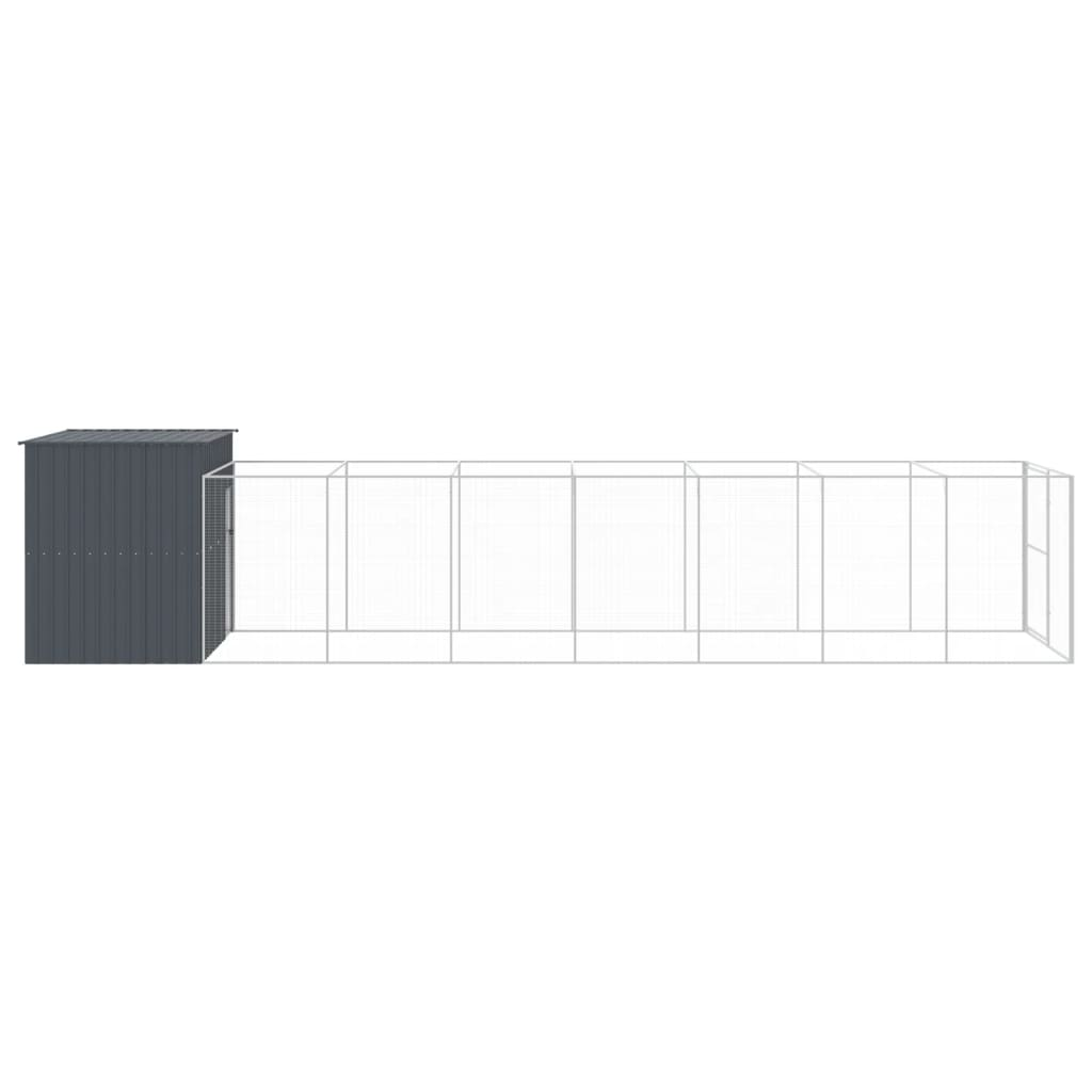 vidaXL Dog House with Run Anthracite - Durable and Versatile