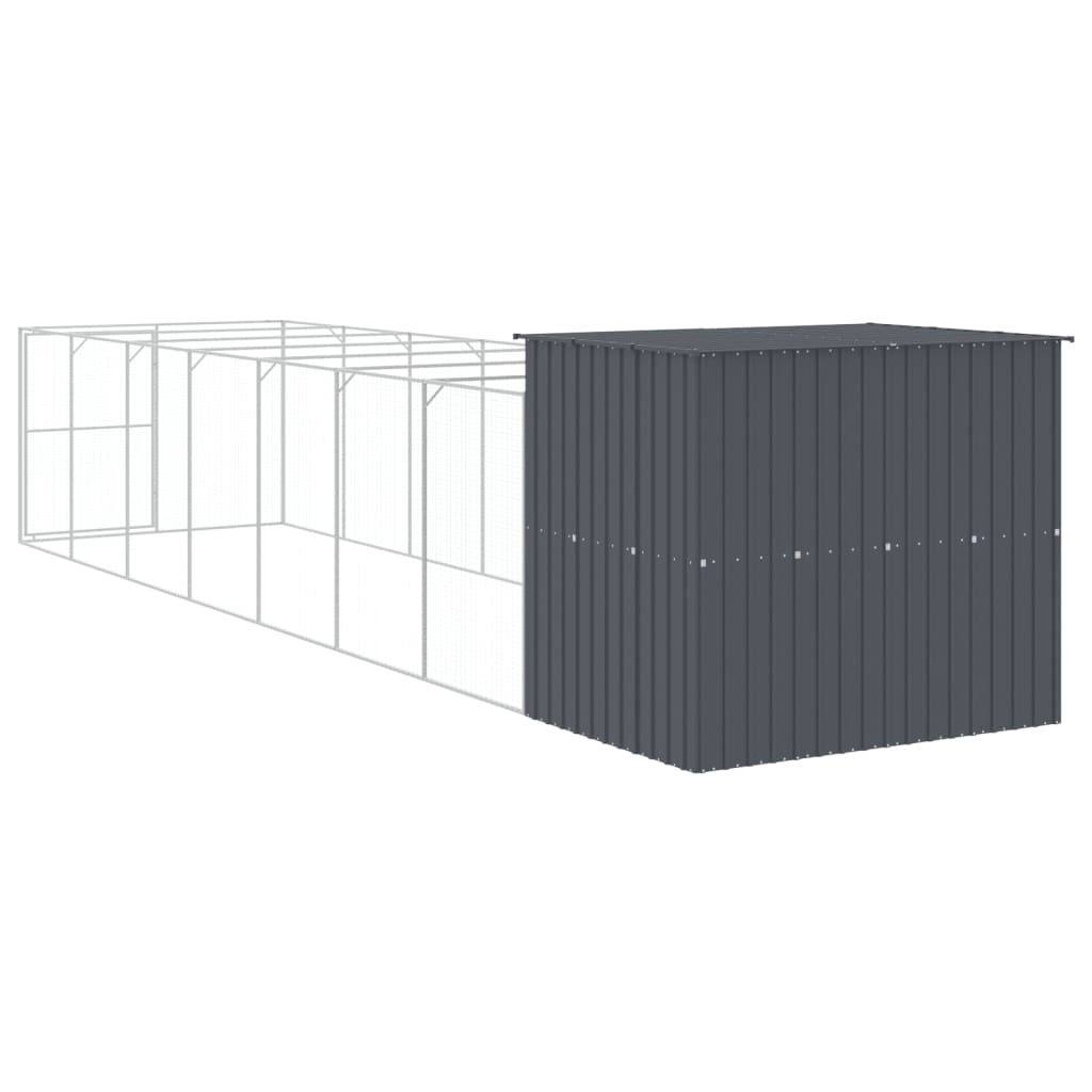 vidaXL Dog House with Run Anthracite - Durable and Versatile