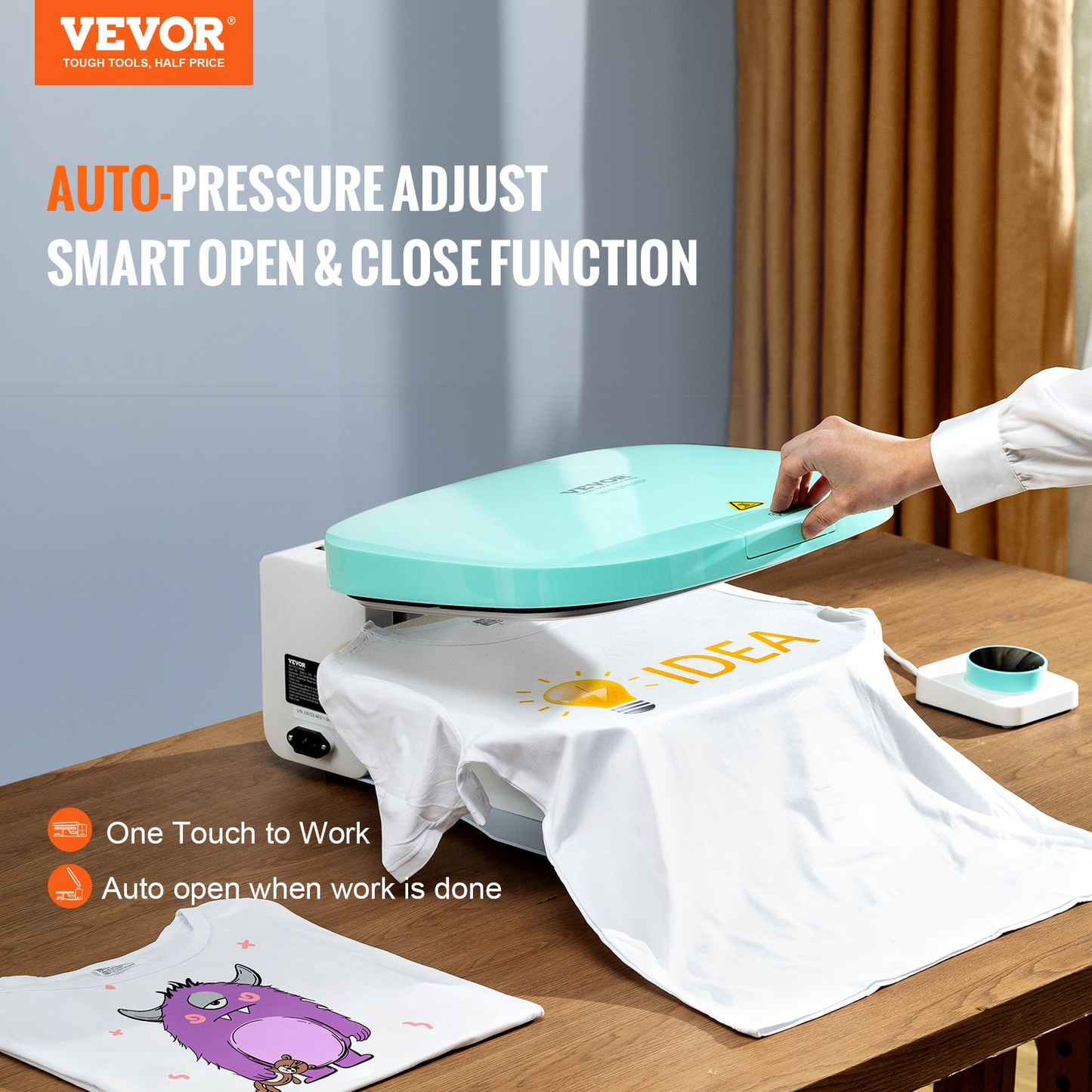 VEVOR Auto Heat Press 12x15in Professional Heat Transfer Autopress DIY T-shirts