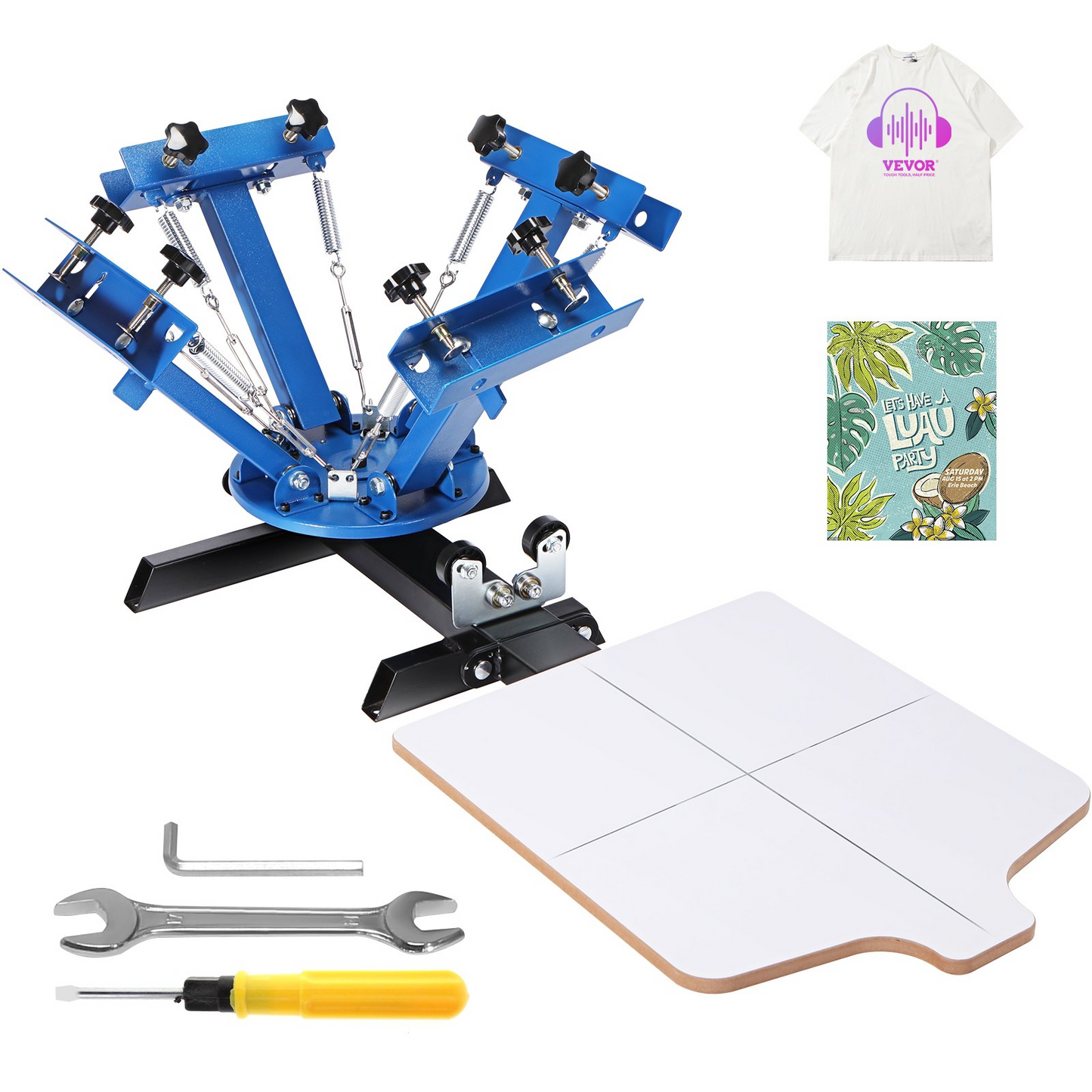 VEVOR 4 Color 1 Station Screen Printing Machine | T-Shirt DIY Printing