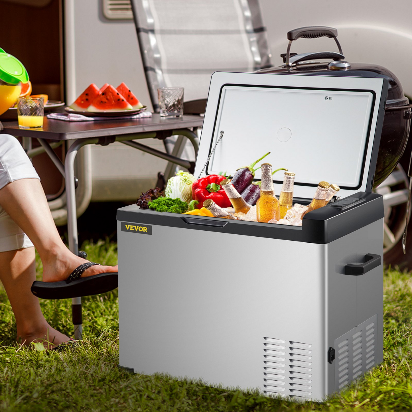 VEVOR 12 Volt Refrigerator - Portable Car Compressor Fridge Cooler (42 Quart)