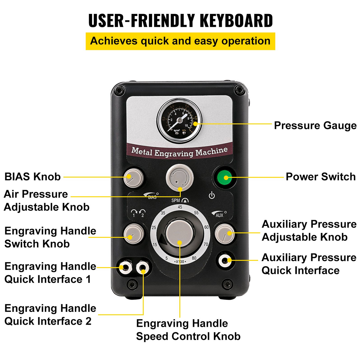 VEVOR Pneumatic Jewelry Engraver Machine - Precise Engraving for Jewelry Crafts and Wrought Iron