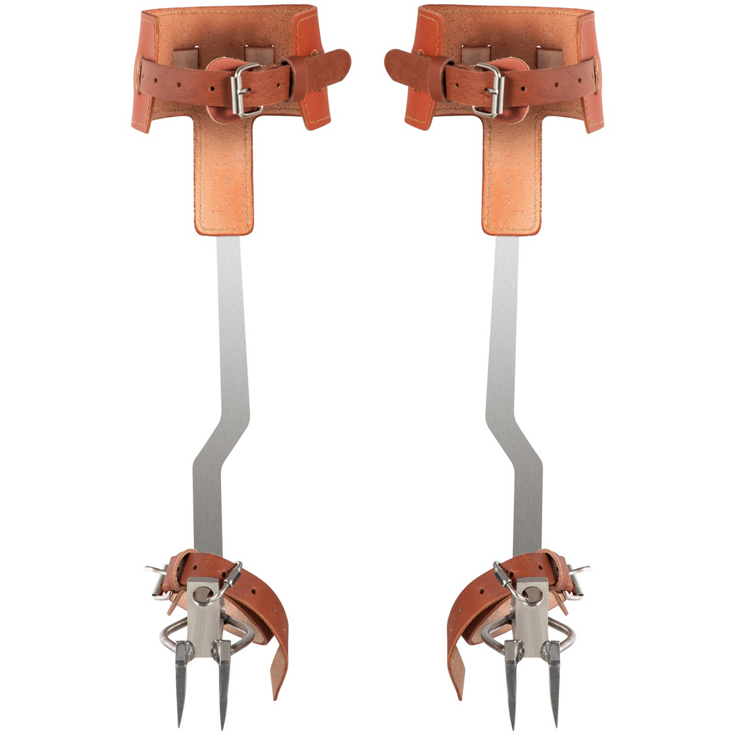 VEVOR Tree Climbing Spikes | Stainless Steel Pole Climbing Spurs with Adjustable Straps and Cow Leather Padding