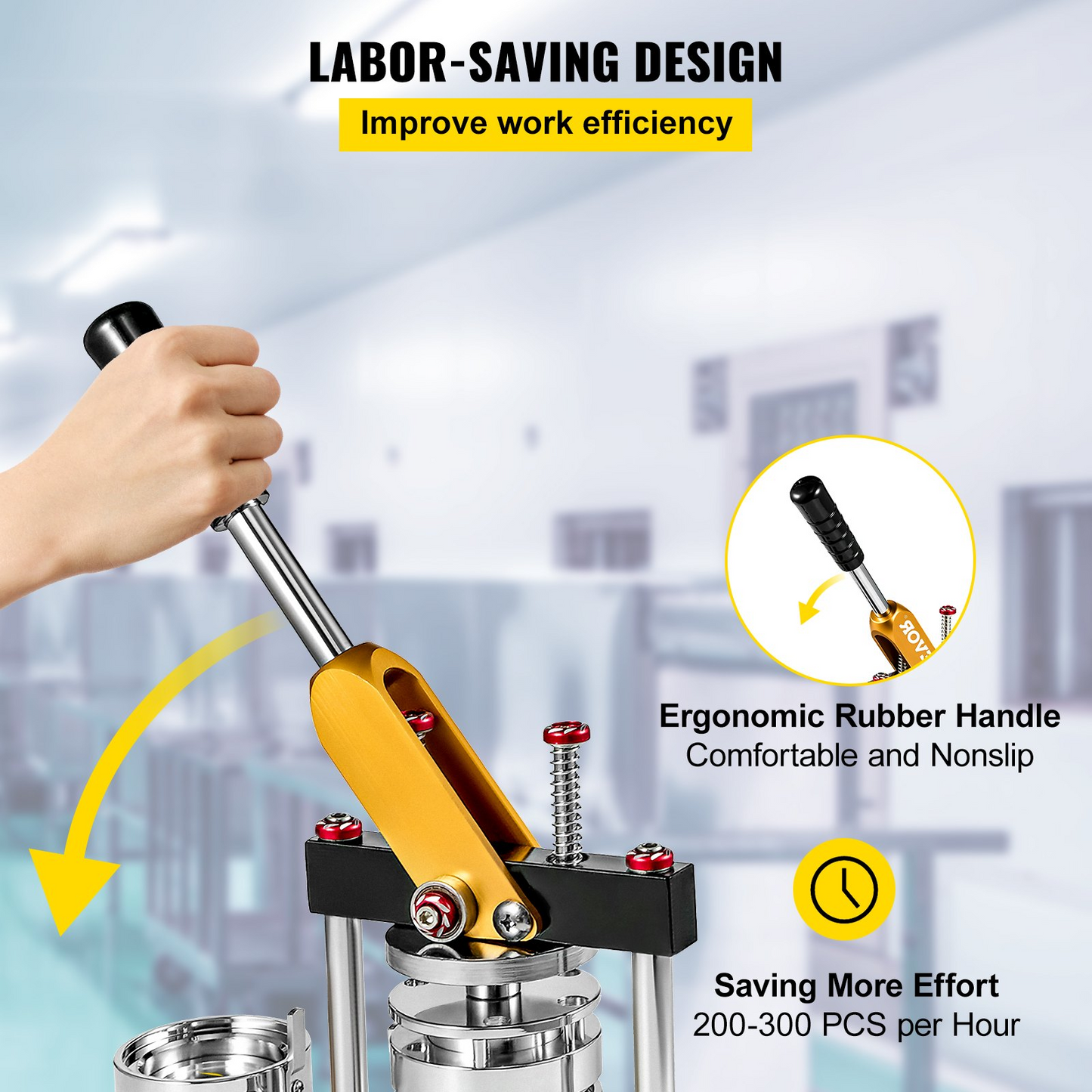 VEVOR Button Maker 75mm Rotate Button Maker 3inch Badge Maker Punch Press Machine with 100 Sets Circle Button Parts