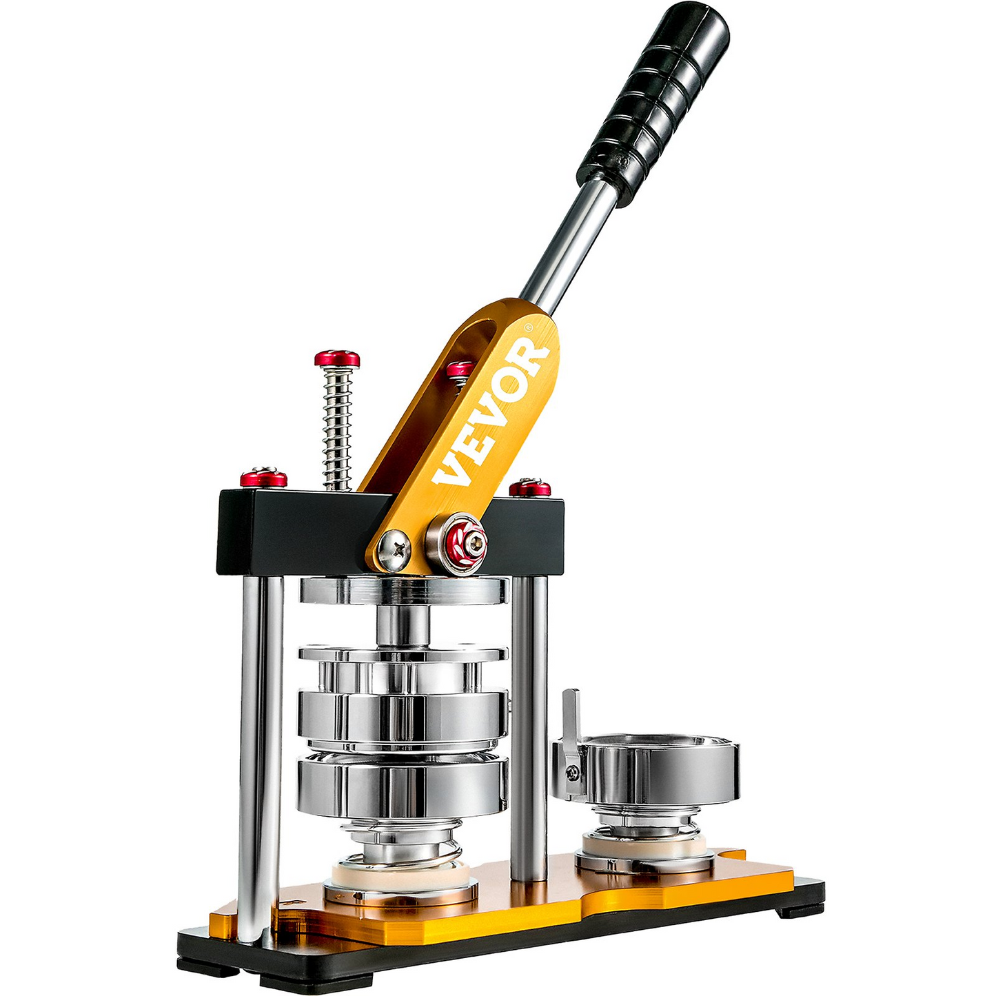 VEVOR Button Maker 75mm Rotate Button Maker 3inch Badge Maker Punch Press Machine with 100 Sets Circle Button Parts