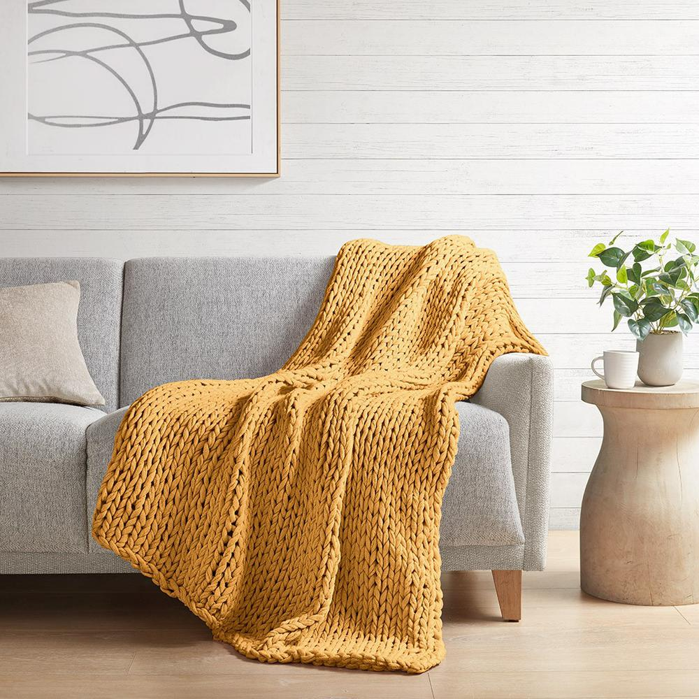 Madison Park Chunky Double Knit Handmade Throw
