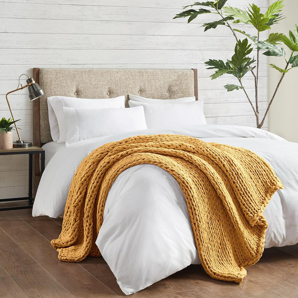 Madison Park Chunky Double Knit Handmade Throw