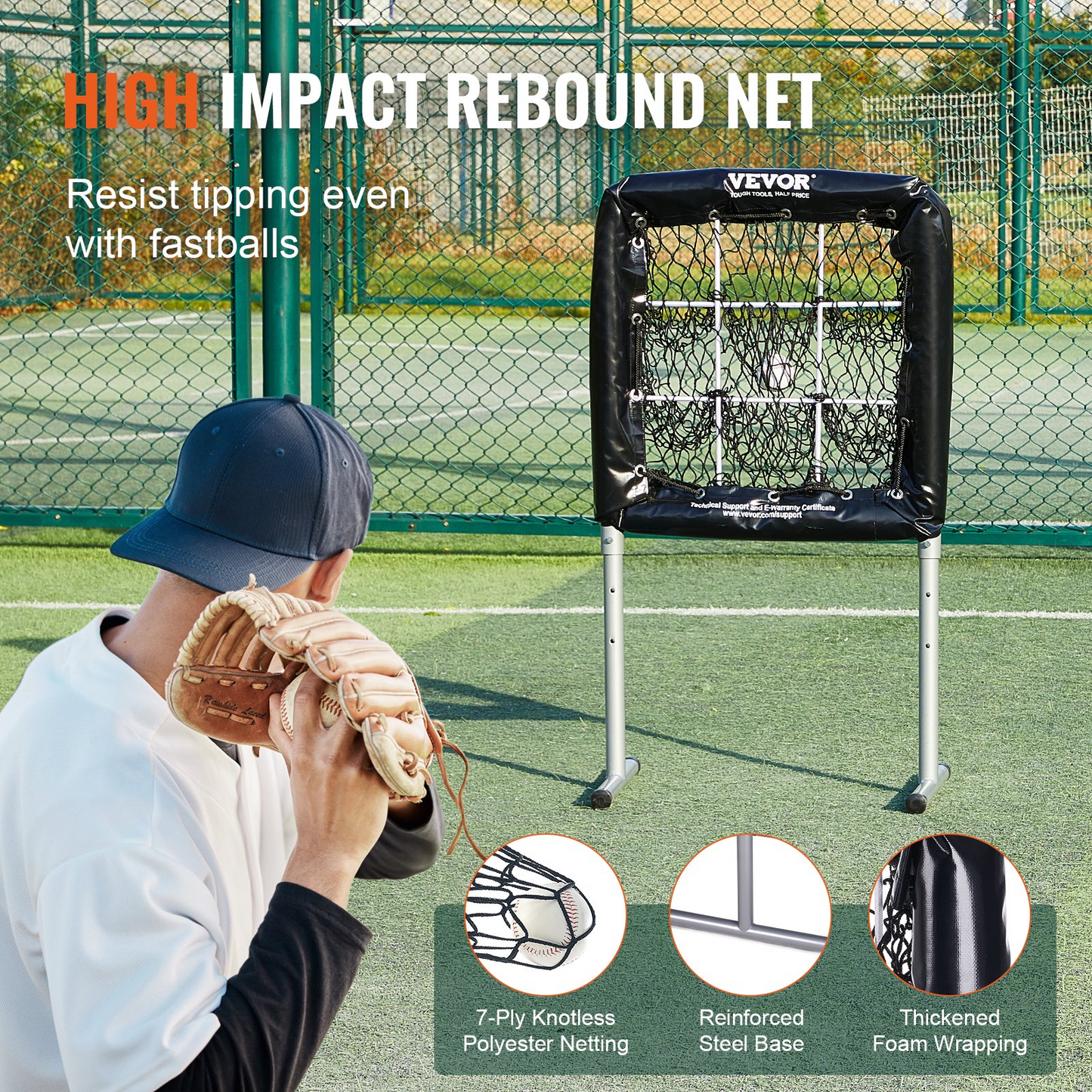 VEVOR 9 Hole Baseball Net, 28"x27" Softball Baseball Training Equipment
