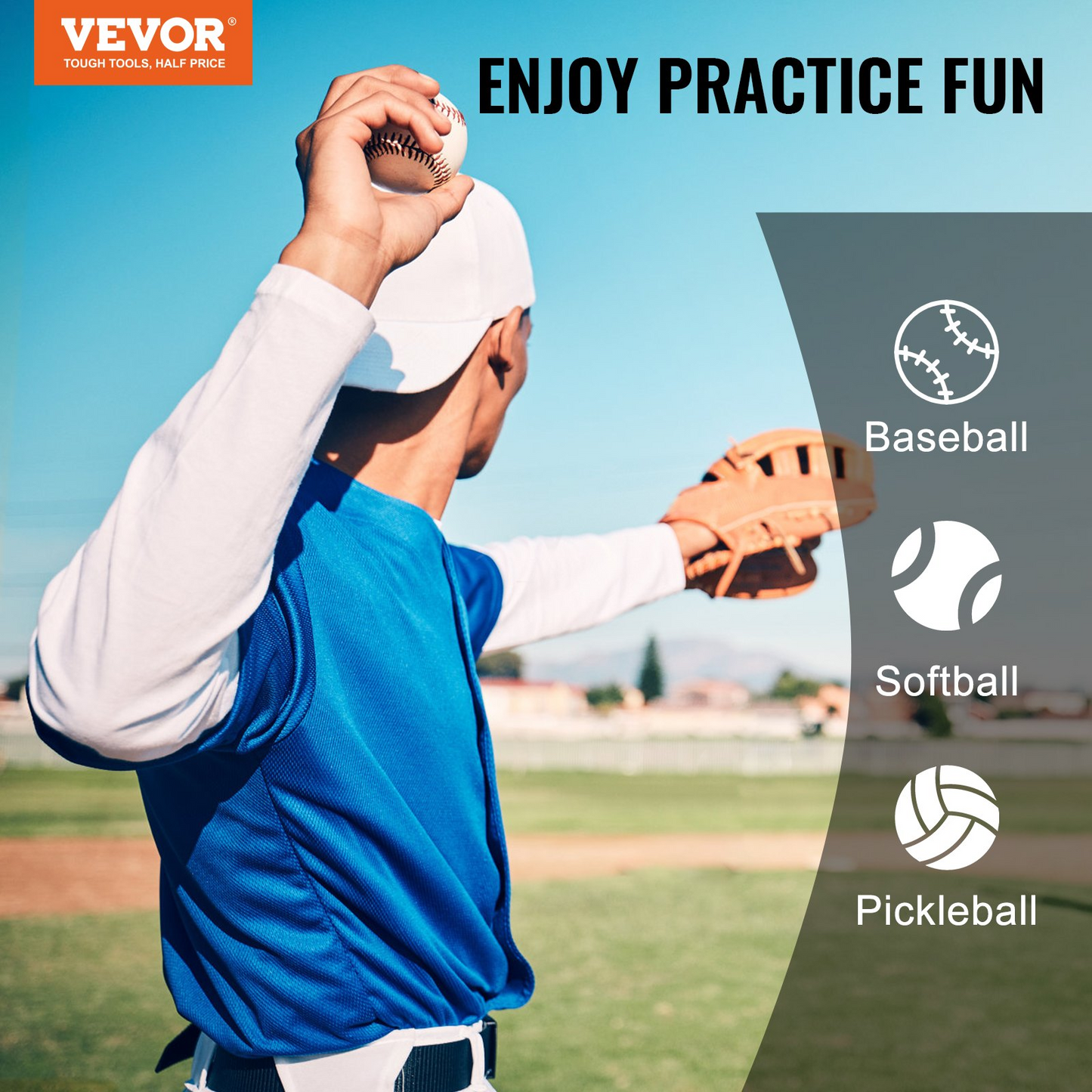 VEVOR 9 Hole Baseball Net, 28"x27" Softball Baseball Training Equipment
