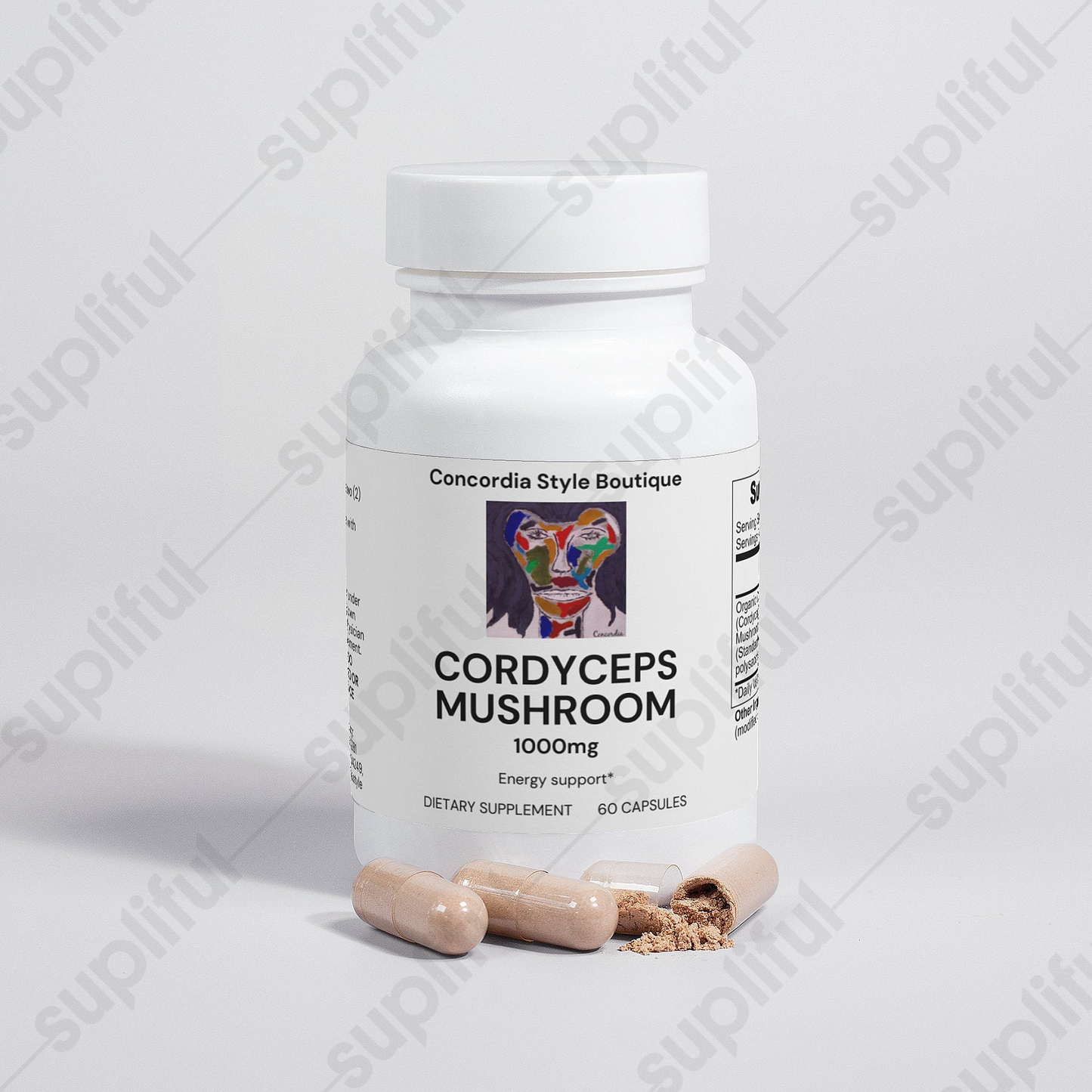 Organic Cordyceps Mushroom Vegan Capsules - Immune Support and Energy Boost