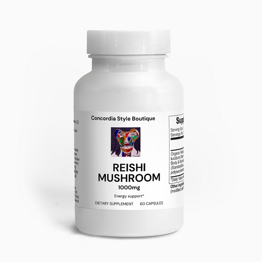 Organic Reishi Mushroom Capsules - Immune System Booster, Stress Relief - 60 Vegan Capsules