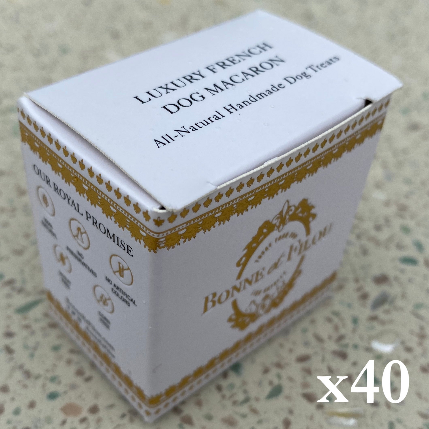 40 Count Dog Macaron Treats Gift Box - Premium, Handmade, Natural Treats for Dogs