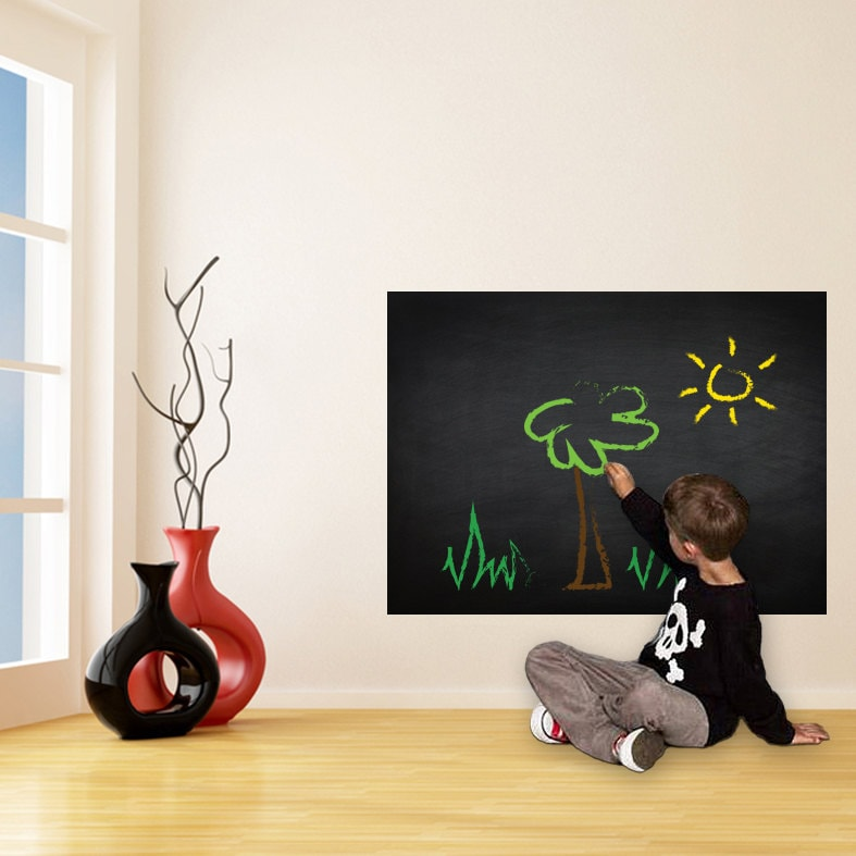 Chalkboard Wall DIY Black Kitchen Sticker - Reusable Write On Vinyl Decal