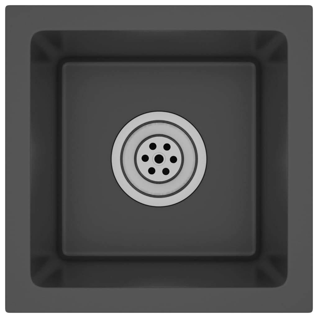 vidaXL Handmade Kitchen Sink Black Stainless Steel - Stylish and Functional Sink for Your Kitchen
