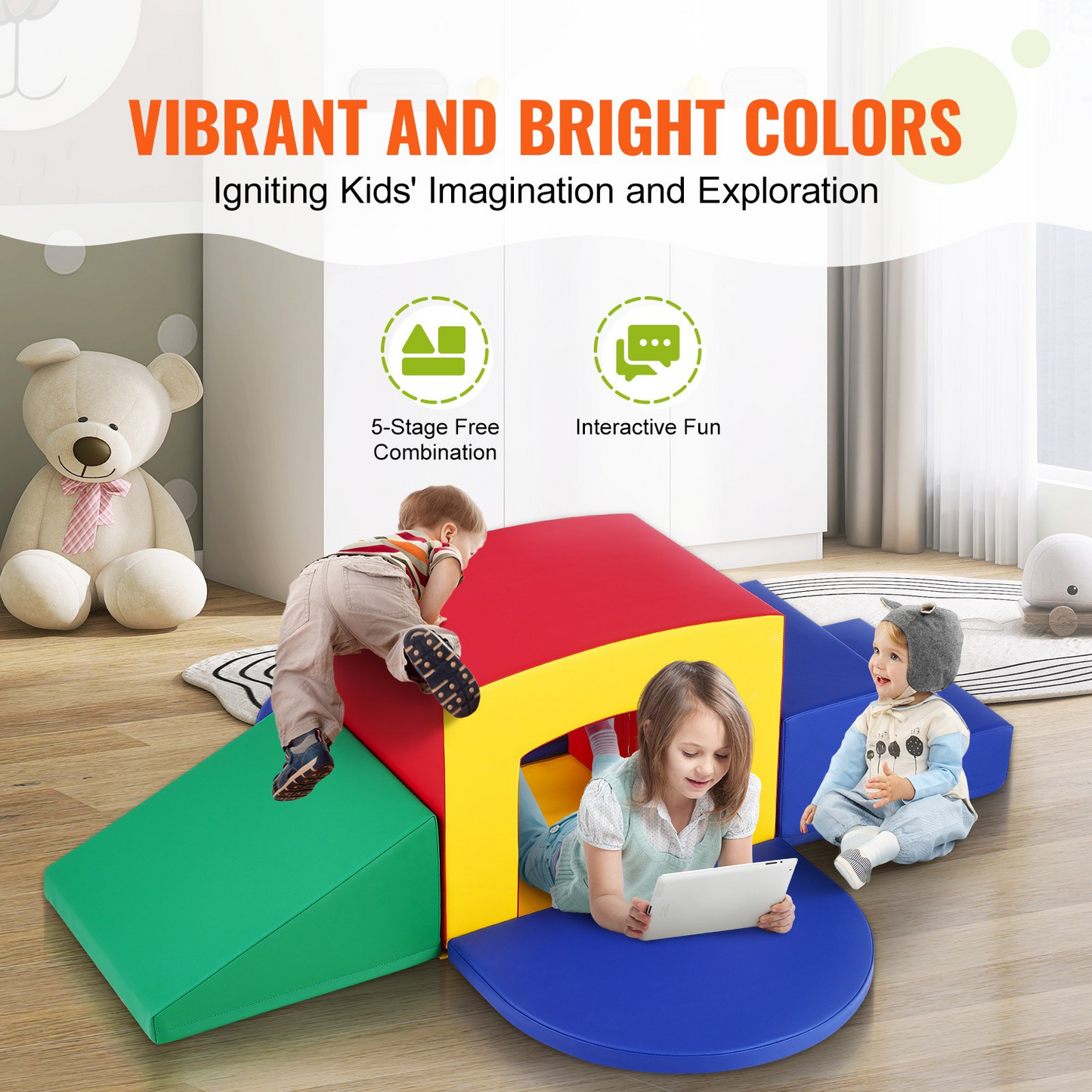 VEVOR Toddler Climbing Toys Indoor | Soft Play Equipment for Kids | Foam Climbing Toys