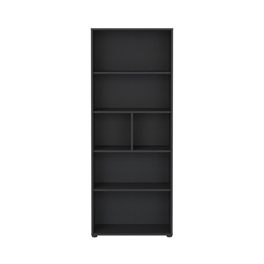 Sign 6 Shelf Bookcase, Home Office Storage, Matte Grey
