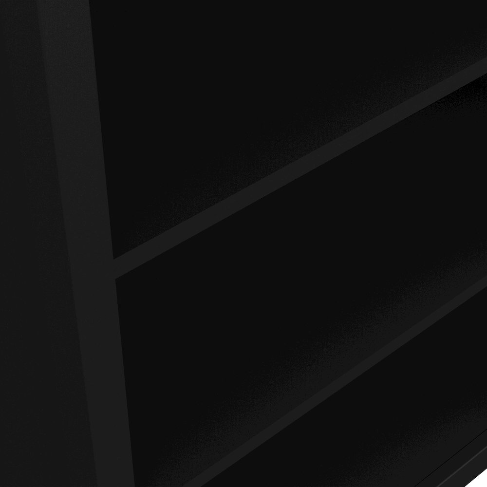 Adjustable 6 Shelf Bookcase, Open Storage Home Office Bookshelf, Black Matte