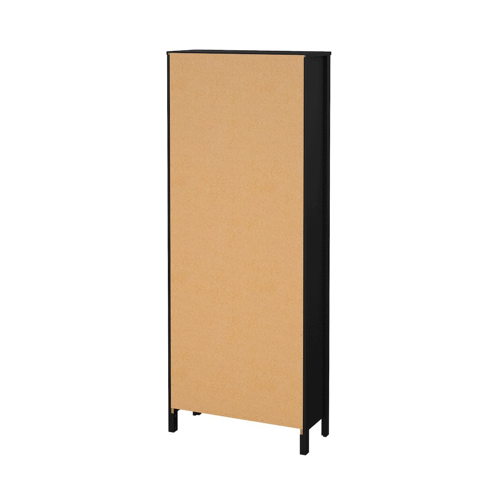Adjustable 6 Shelf Bookcase, Open Storage Home Office Bookshelf, Black Matte