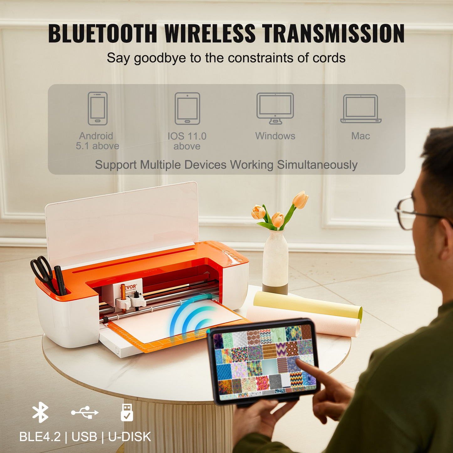 VEVOR Vinyl Cutter Machine - Bluetooth Connectivity DIY Cutting Machine