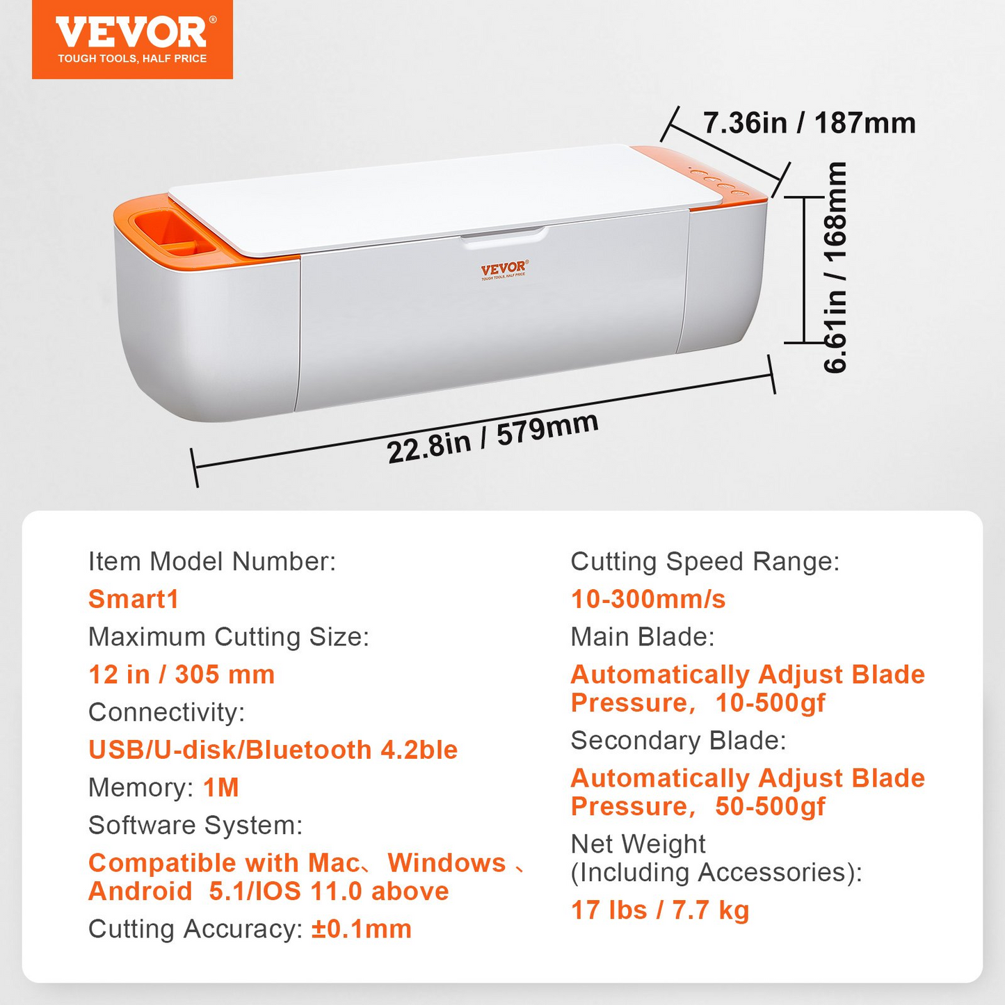VEVOR Vinyl Cutter Machine - Bluetooth Connectivity DIY Cutting Machine