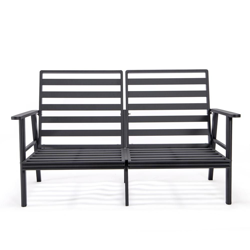 Outdoor Patio Loveseat with Black Aluminum Frame - Weather-Resistant and Durable