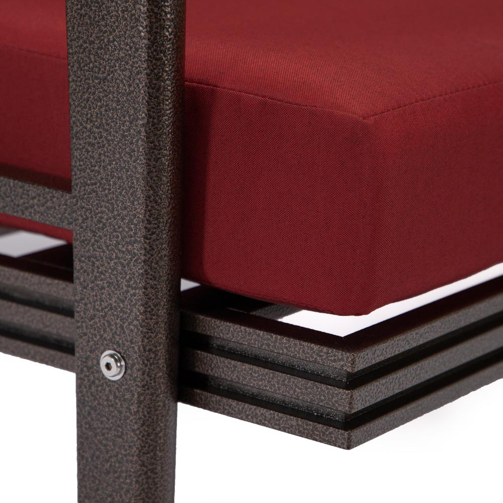 Outdoor Patio Loveseat with Brown Aluminum Frame - Weather-Resistant and Cozy