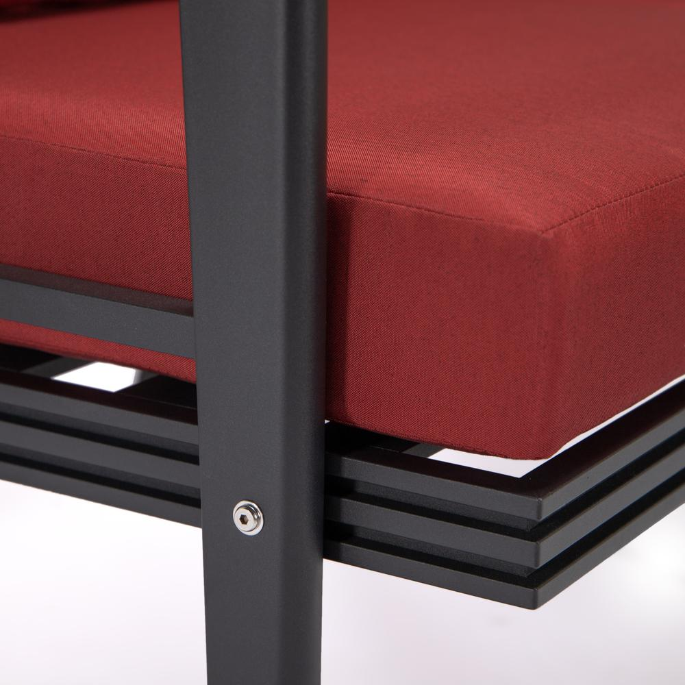 Outdoor Patio Loveseat with Black Aluminum Frame - Weather-Resistant, Comfortable, and Easy to Assemble