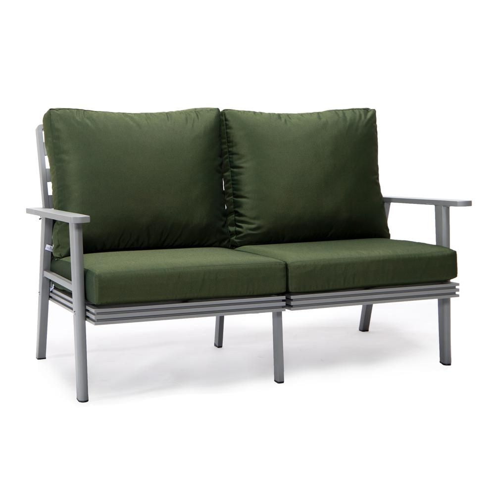 Walbrooke Outdoor Patio Loveseat with Gray Aluminum Frame - Weather Resistant and Comfortable