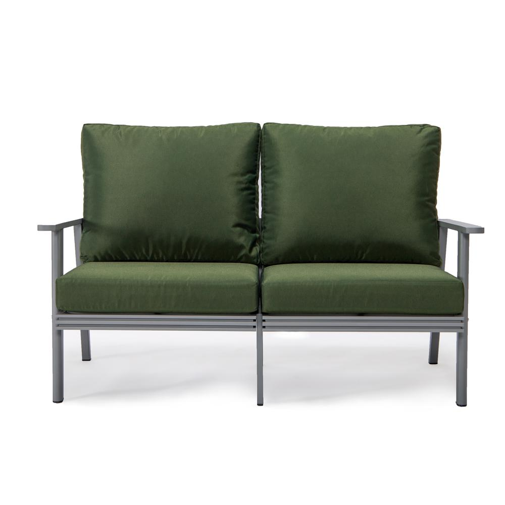 Walbrooke Outdoor Patio Loveseat with Gray Aluminum Frame - Weather Resistant and Comfortable