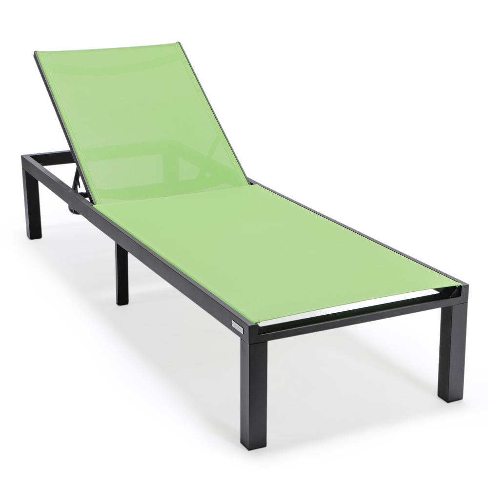 Black Aluminum Outdoor Patio Chaise Lounge Chair