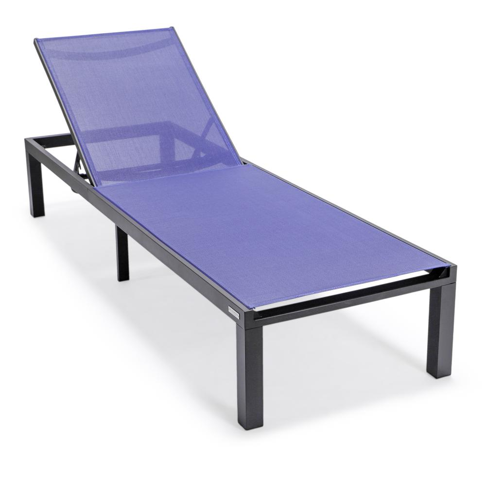 Black Aluminum Outdoor Patio Chaise Lounge Chair